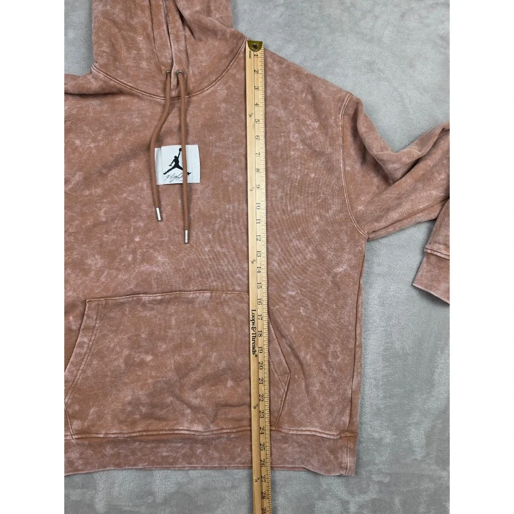Jordan Essentials Flight Hoodie Mens L Mineral Clay Acid Wash Fleece DR3087-215